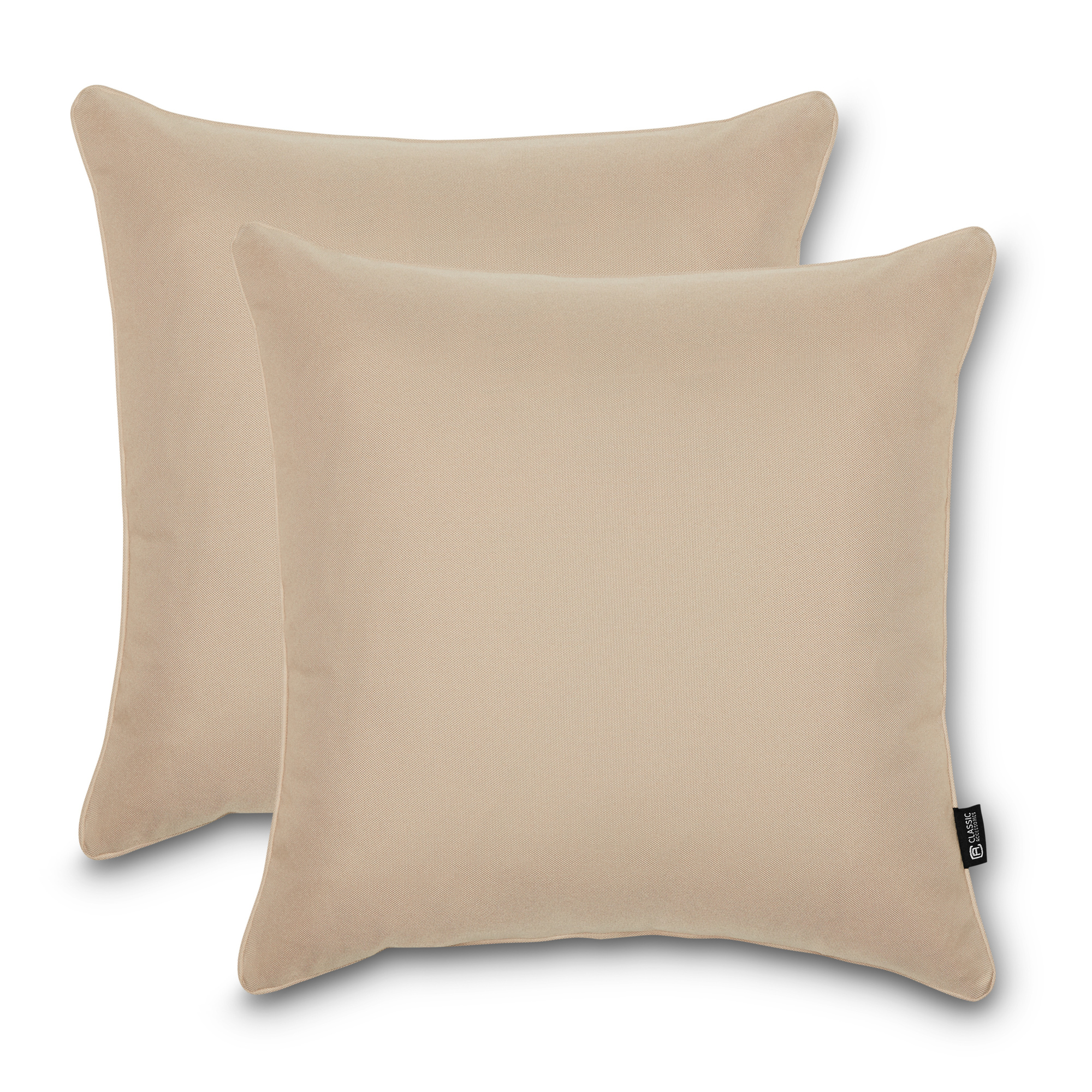 Classic Accessories Montlake FadeSafe Indoor/Outdoor Accent Pillows — 20in. x 20in. x 8in., 2-Pack, Antique Beige, Model# 56-471-010301-2PK